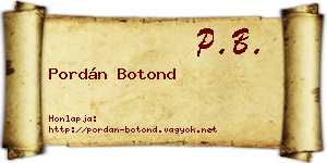 Pordán Botond névjegykártya